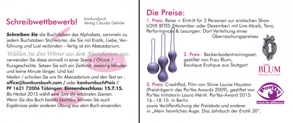 Alle Informationen zum "Dirty Writing"-Schreibwettbewerb