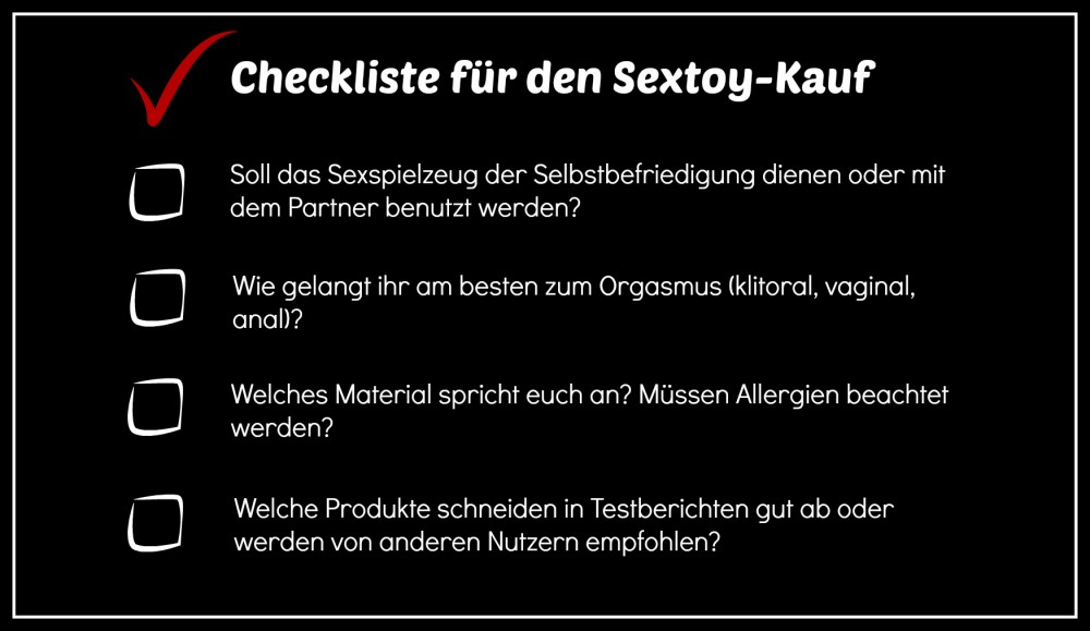  Unsere Checkliste zum Sextoy-Kauf!