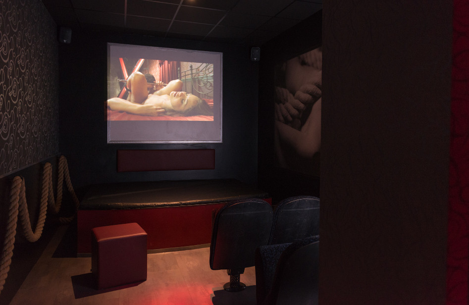 Einblick ins "Frauenzimmer" im EGO24-Erlebnisreich Herne, in dem anspruchsvolle Pornos für Frauen und Paare laufen.